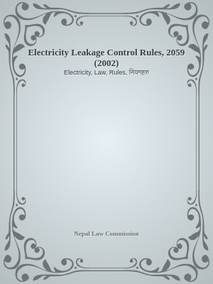 Electricity Leakage Control Rules, 2059 (2002)